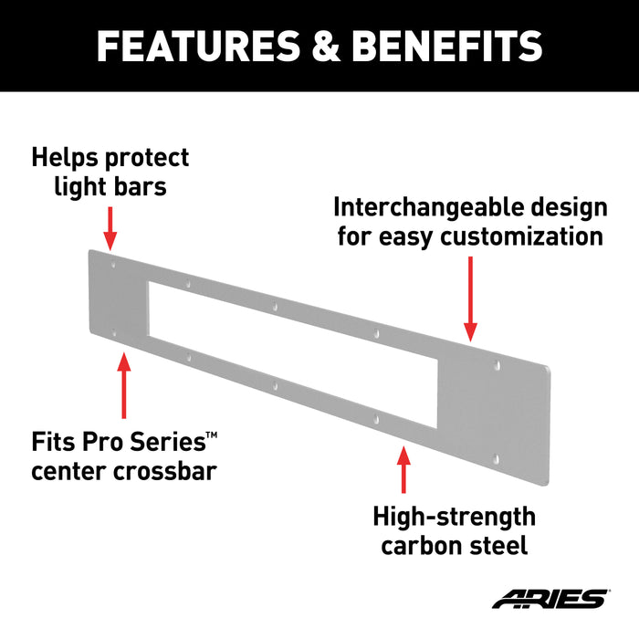 ARIES PC20OS Pro Series 30-Inch Brushed Stainless Light Bar Cover Plate - Truck Part Superstore