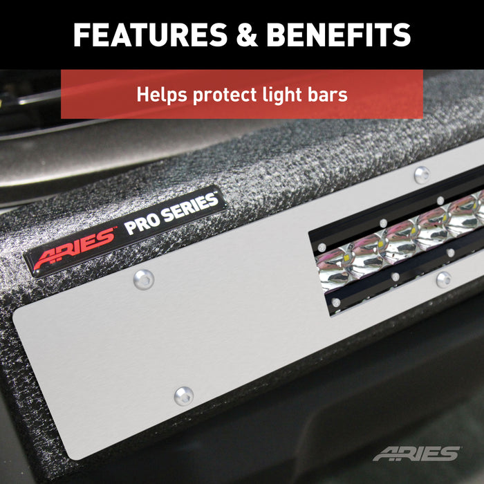 ARIES PC20OS Pro Series 30-Inch Brushed Stainless Light Bar Cover Plate - Truck Part Superstore