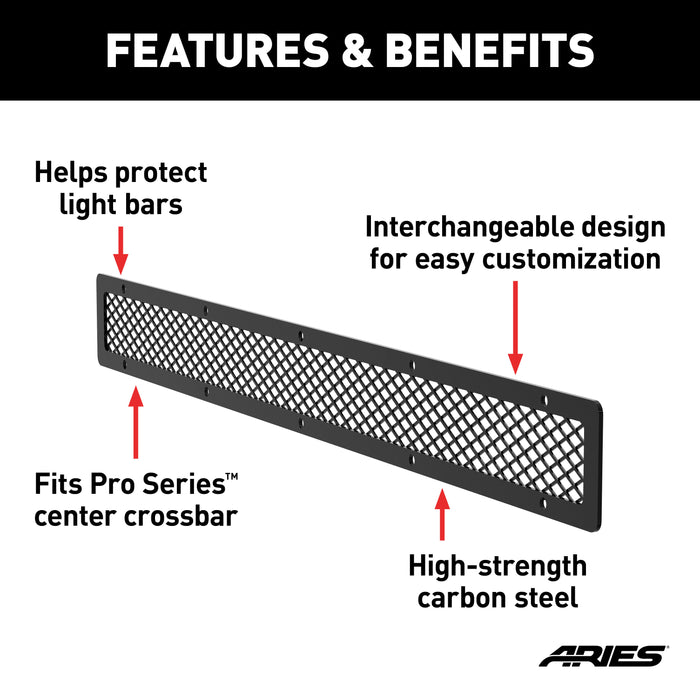 ARIES PC30MB ARIES PC30MB Pro Series 30-Inch Black Steel Grille Guard Light Bar Cover Plate - Truck Part Superstore