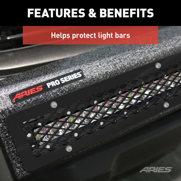 ARIES PC30MB ARIES PC30MB Pro Series 30-Inch Black Steel Grille Guard Light Bar Cover Plate - Truck Part Superstore
