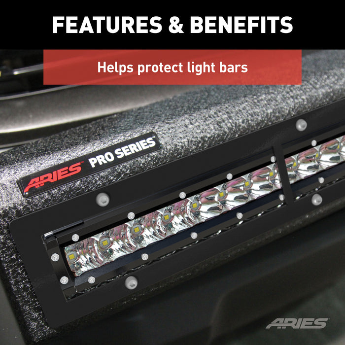 ARIES PC30OB ARIES PC30OB Pro Series 30-Inch Black Steel Grille Guard Light Bar Cover Plate - Truck Part Superstore