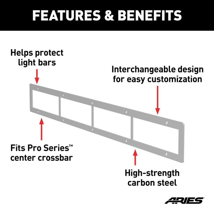ARIES PC30OS Pro Series 30-Inch Brushed Stainless Light Bar Cover Plate - Truck Part Superstore