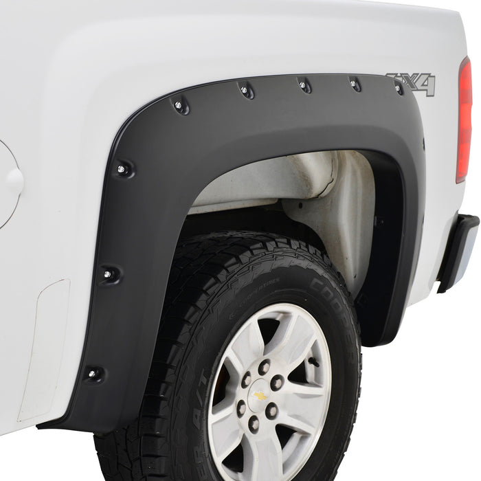 TrailFX PFFD3005T Bolt On Style; 2 Inch Tire Coverage; Textured Black; ABS Plastic; Set of 4 - Truck Part Superstore