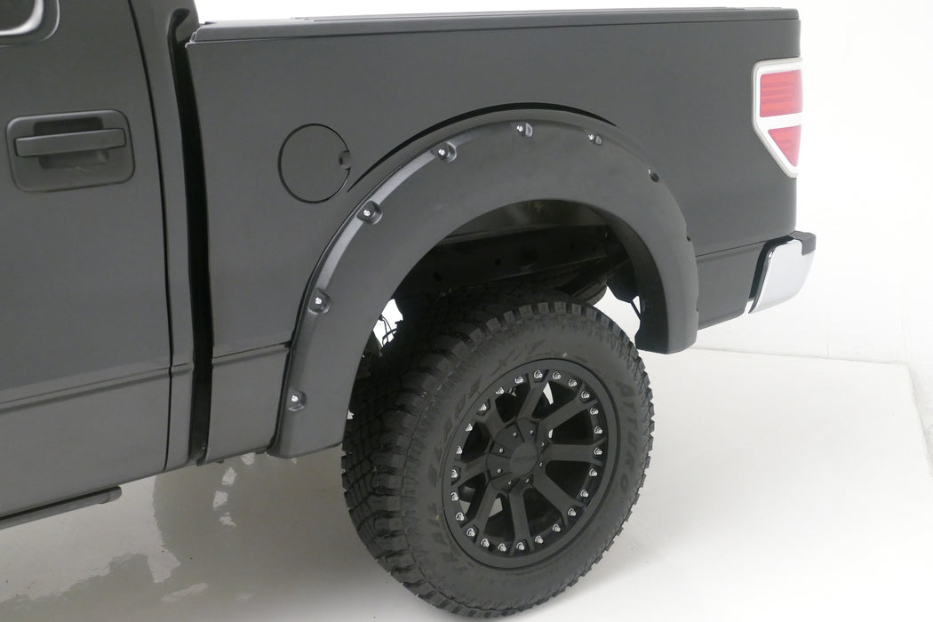 TrailFX PFFD3005S Bolt On Style; 2 Inch Tire Coverage; Smooth Black; ABS Plastic; Set of 4 - Truck Part Superstore