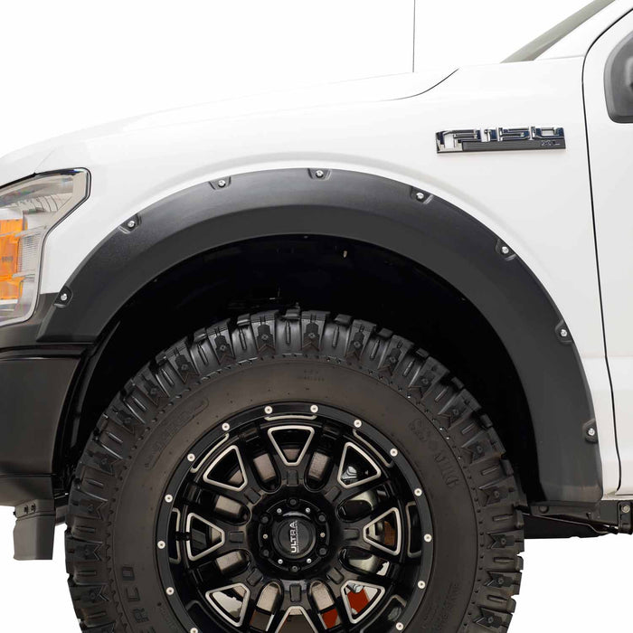 TrailFX PFFF3006T 2 Inch Tire Coverage Textured Black ABS Plastic Set of 4 - Truck Part Superstore