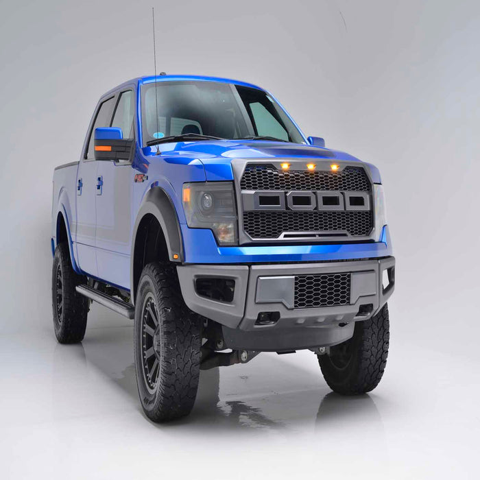 TrailFX PFFF3008S 2 In Tire Coverage Raptor Style Smooth Black ABS Plastic With LED Lights Set of - Truck Part Superstore