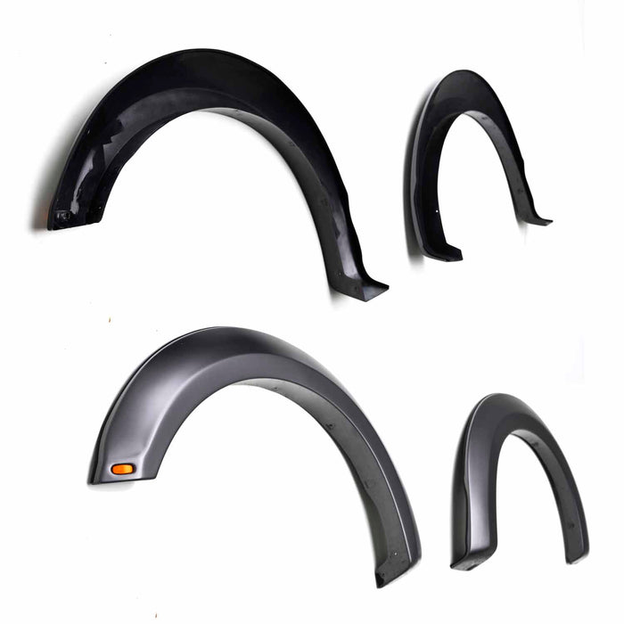 TrailFX PFFF3010S 2 In Tire Coverage Raptor Style Smooth Black ABS Plastic With LED Light Set of 4 - Truck Part Superstore