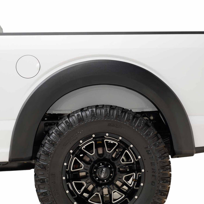 TrailFX PFFF3010S 2 In Tire Coverage Raptor Style Smooth Black ABS Plastic With LED Light Set of 4 - Truck Part Superstore