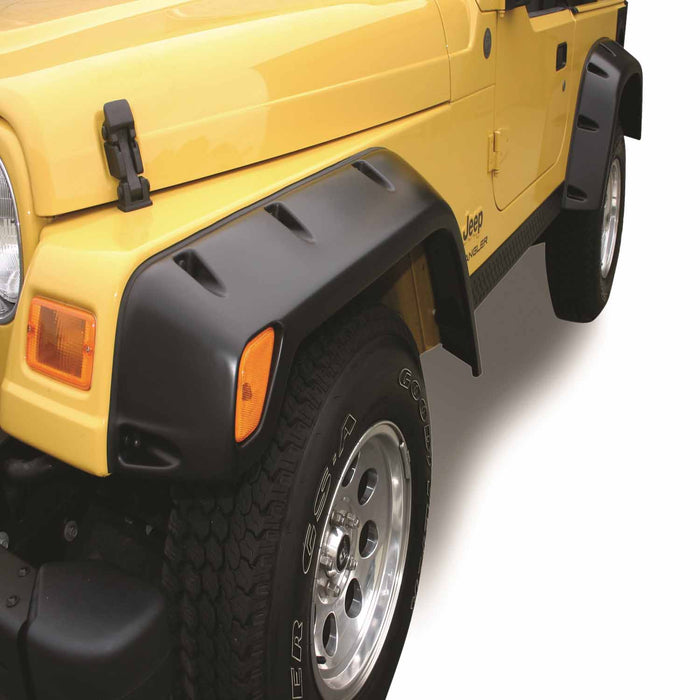 TrailFX PFFJ3001T 2 In Tire Coverage Flat Style Textured Black ABS Plastic Without LED Lights Set - Truck Part Superstore