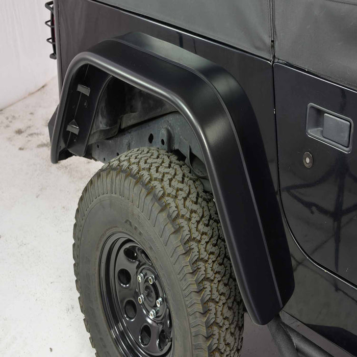 TrailFX PFFJ3002T 2 Inch Tire Coverage Textured Black ABS Plastic Set of 4 - Truck Part Superstore