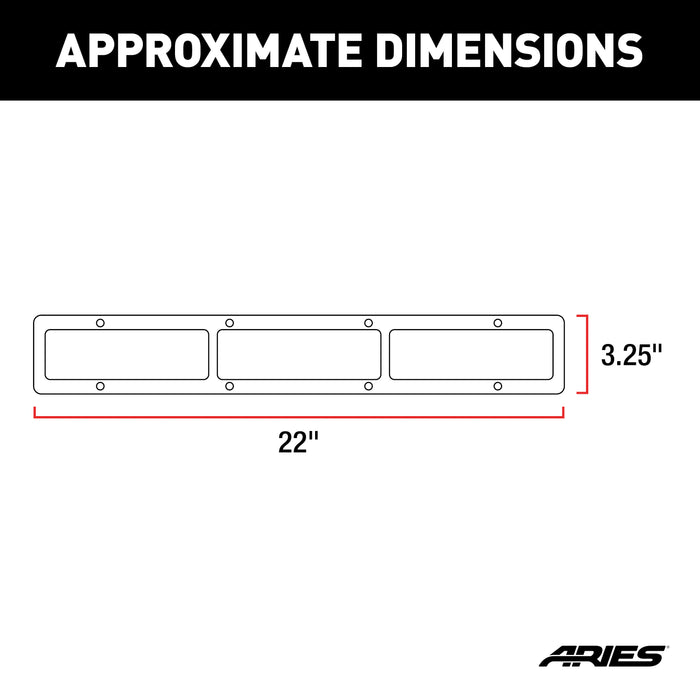 ARIES PJ20OB ARIES PJ20OB Pro Series 20-Inch Black Steel Grille Guard Light Bar Cover Plate - Truck Part Superstore