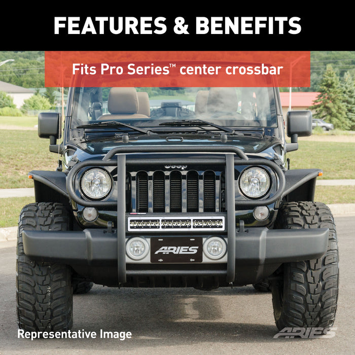 ARIES PJ20OS Pro Series 20-Inch Brushed Stainless Light Bar Cover Plate - Truck Part Superstore