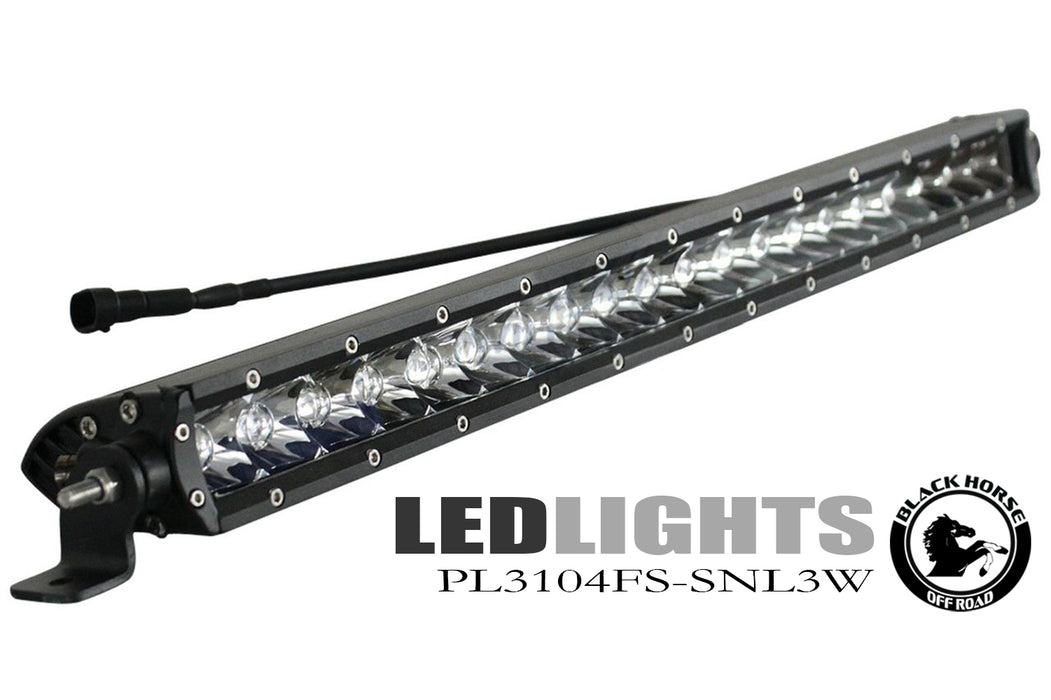Black Horse Off Road PL3104FS-SNL3W Clear Aluminum 20in 3W single row - Truck Part Superstore