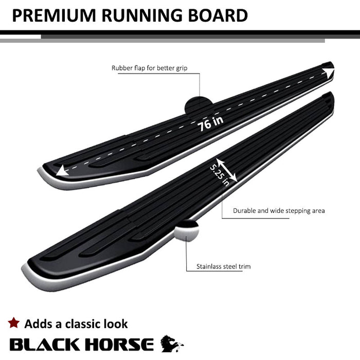 Black Horse Off Road PR-CHTR Premium Running Boards - Truck Part Superstore