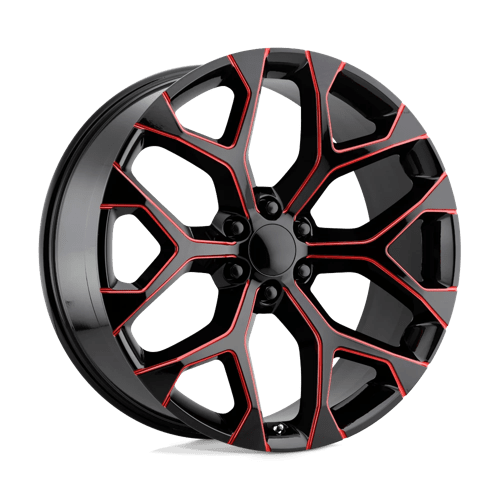 Performance Replicas 176MR-2615824 PR176 26X10 6X5.5 G-BLK RED-MILL 24MM - Truck Part Superstore
