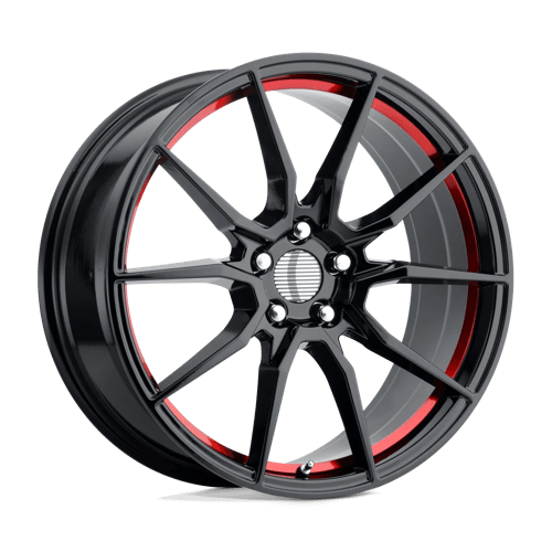Performance Replicas 193RS-796524 PR193 17X9 5X4.5 G-BLK RED MACH 24MM - Truck Part Superstore