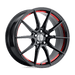 Performance Replicas 193RS-896530 PR193 18X9 5X4.5 G-BLK RED MACH 30MM - Truck Part Superstore