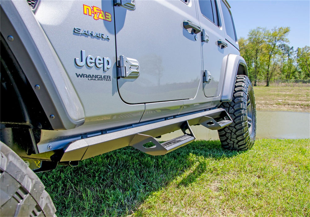 N-Fab PRJ1863-TX Predator Pro-Cab Len (2 Steps)-18-22 Wrangler JL 4Dr-TX Blk - Truck Part Superstore