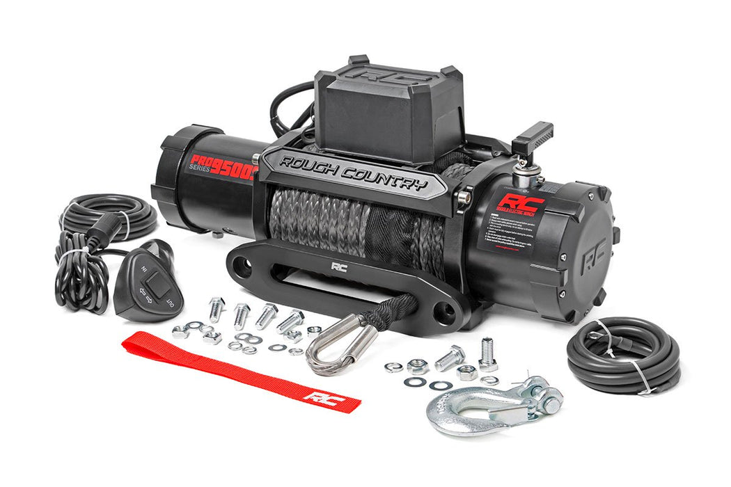 Rough Country PRO9500S 9500 LB Electric Winch Synthetic Rope Pro Series Rough Country - Truck Part Superstore
