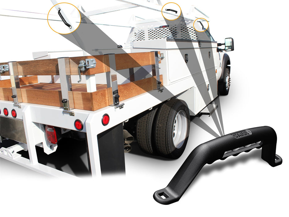 Carr 200041 20" Grab Handle; Bolt On; Cast Aluminum; XP3 Black Powder Coat; Single - Truck Part Superstore