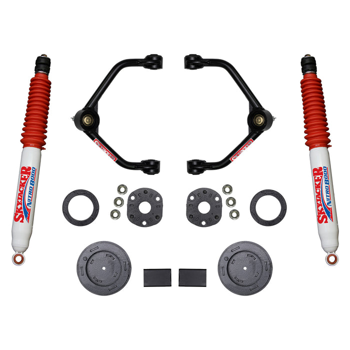 Skyjacker R1930PN 3 Inch Suspension Lift Kit With Front Strut Spacers Front Upper A-arms Rear Coil Spring Spacers Rear Bump Stop Spacers And Rear Nitro 8000 Shocks 2019-2021 Ram 1500 Skyjacker - Truck Part Superstore