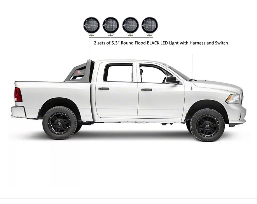 Black Horse Off Road RB-AR1B-PLFB Armour Roll Bar Kit - Truck Part Superstore