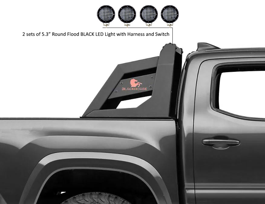 Black Horse Off Road RB-AR3B-PLFB Armour Roll Bar Kit - Truck Part Superstore