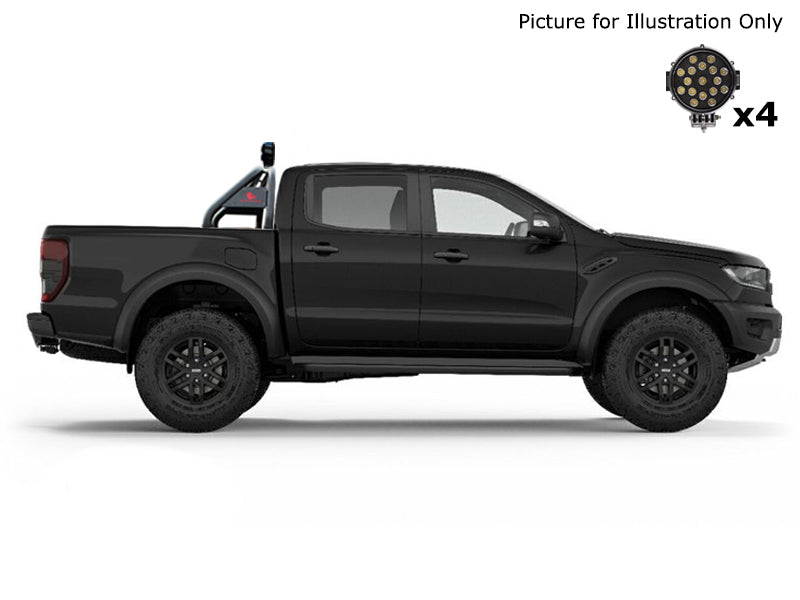 Black Horse Off Road RB11BK-PLB Black Steel  FLAT BASE WITH LED BRAKE LIGHT - Truck Part Superstore