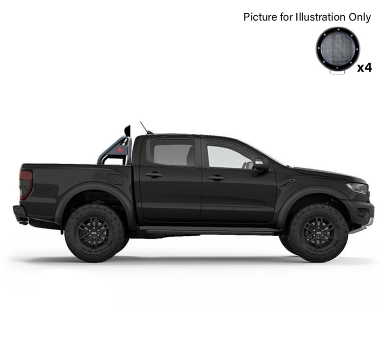 Black Horse Off Road RB11BK-PLFB Black Steel FLAT BASE WITH LED BRAKE LIGHT - Truck Part Superstore