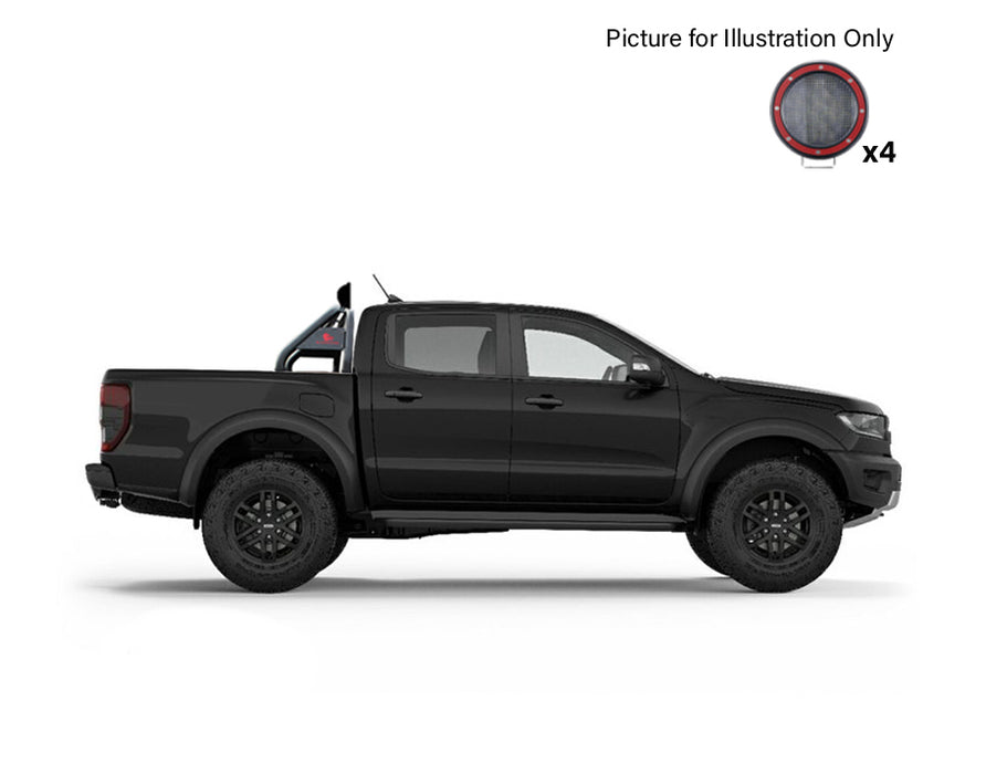 Black Horse Off Road RB11BK-PLFR Black Steel FLAT BASE WITH LED BRAKE LIGHT - Truck Part Superstore
