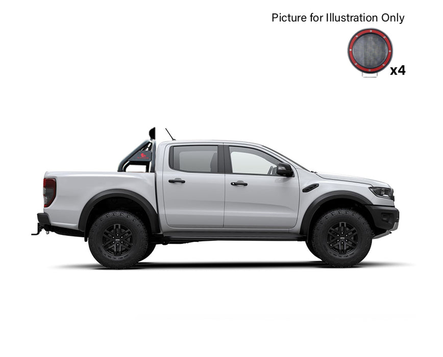 Black Horse Off Road RB11BK-PLFR Black Steel FLAT BASE WITH LED BRAKE LIGHT - Truck Part Superstore