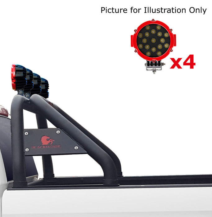 Black Horse Off Road RB11BK-PLR Black Steel  FLAT BASE WITH LED BRAKE LIGHT - Truck Part Superstore