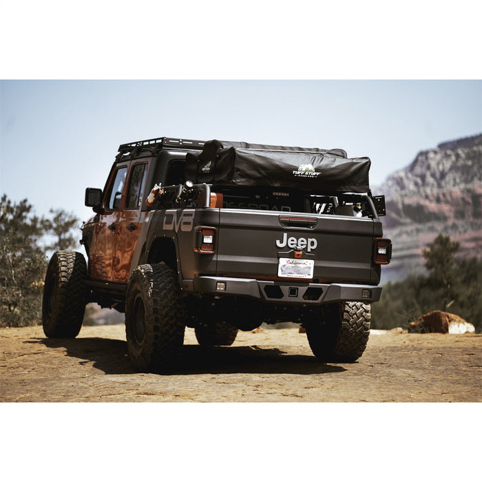 DV8 Offroad RBGL-05 Rear Bumper; Rear; w/Lights; Ultra-Slim; w/ Built-in Hitch And Steps; - Truck Part Superstore