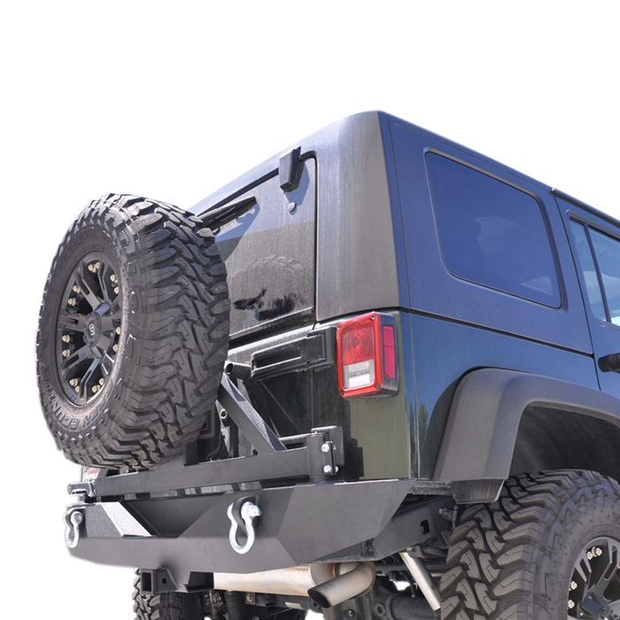 DV8 Offroad RBSTTB-01 Jeep JK Rear Bumper W/Tire Carrier 07-18 Wrangler JK Aluminum Handle Black DV8 Offroad - Truck Part Superstore