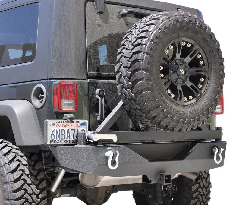 DV8 Offroad RBSTTB-01 Jeep JK Rear Bumper W/Tire Carrier 07-18 Wrangler JK Aluminum Handle Black DV8 Offroad - Truck Part Superstore