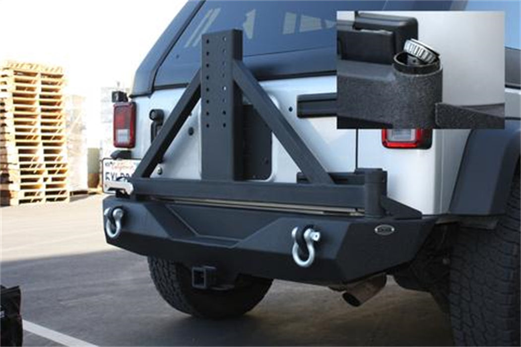 DV8 Offroad RBSTTB-01BR Rear Bumper w/Tire Carrier; Rear; w/D-Rings; Textured Black; - Truck Part Superstore
