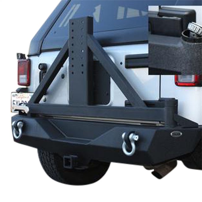 DV8 Offroad RBSTTB-01BR Rear Bumper w/Tire Carrier; Rear; w/D-Rings; Textured Black; - Truck Part Superstore