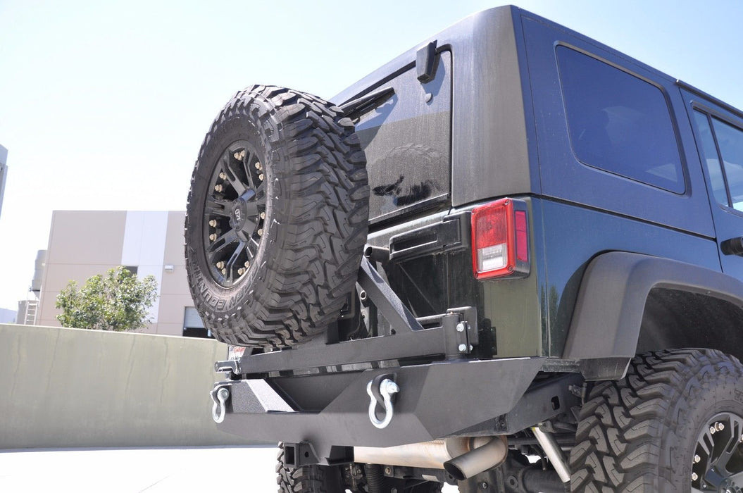 DV8 Offroad RBSTTB-01 Jeep JK Rear Bumper W/Tire Carrier 07-18 Wrangler JK Aluminum Handle Black DV8 Offroad - Truck Part Superstore