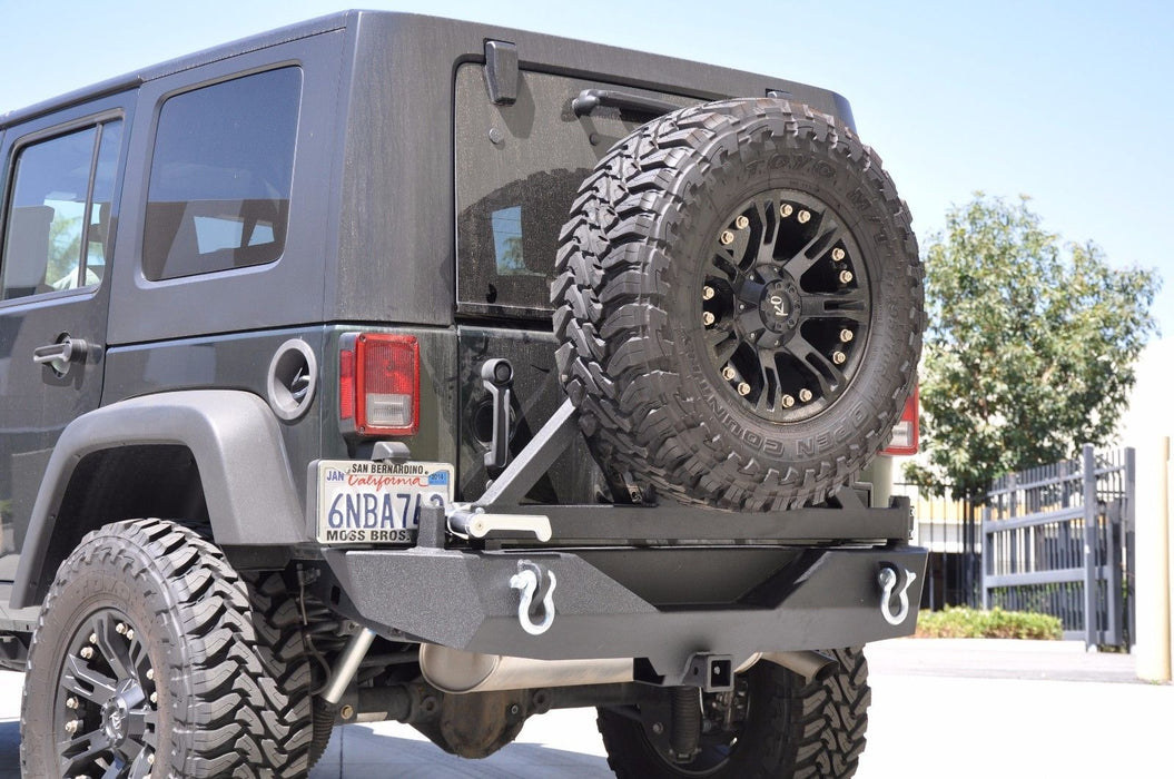 DV8 Offroad RBSTTB-01 Jeep JK Rear Bumper W/Tire Carrier 07-18 Wrangler JK Aluminum Handle Black DV8 Offroad - Truck Part Superstore