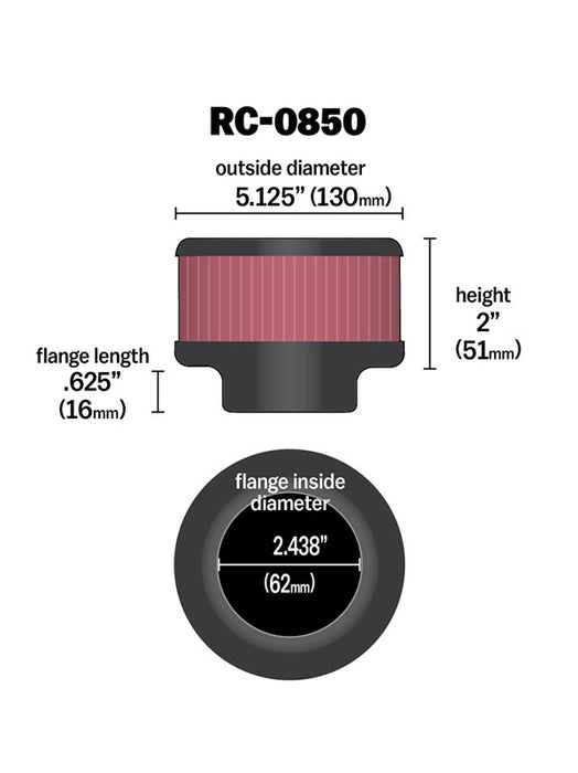 K&N RC-0850 Universal Clamp-On Air Filter - Truck Part Superstore
