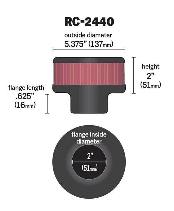 K&N RC-2440 Universal Clamp-On Air Filter - Truck Part Superstore