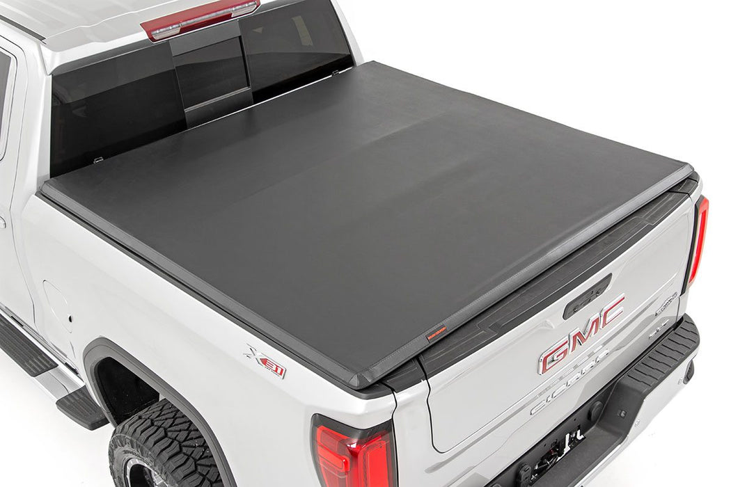 Rough Country RC44308650 Soft Tri-Fold Bed Cover 19-20 Silverado/Sierra 1500 6 Foot 6 Inch Bed w/o Cargo Mgmt Rough Country - Truck Part Superstore