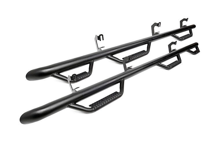 Rough Country RCC1495QC-6 Wheel to Wheel Nerf Steps w/Access Step 14-18 Silverado/Sierra 1500 Double Cab 6 Foot 5 Inch Bed Rough Country - Truck Part Superstore