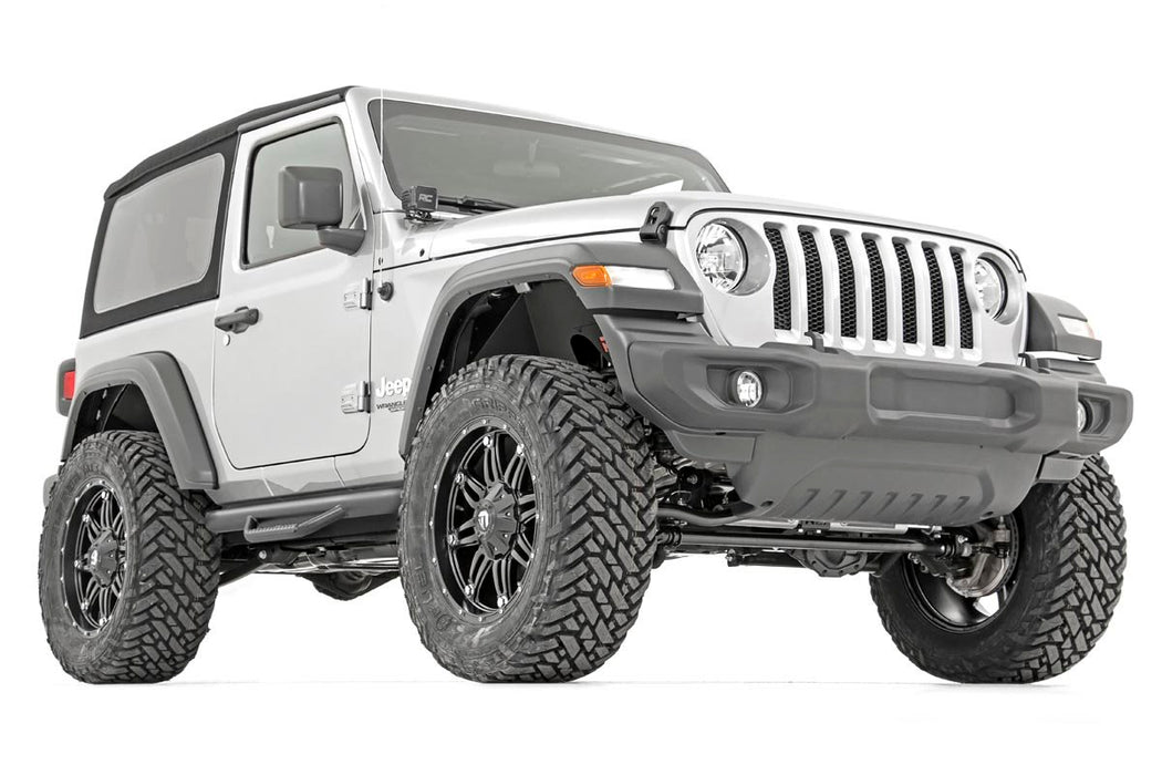 Rough Country RCJ1846 Jeep Wheel to Wheel Nerf Steps 18-20 JL Wrangler 2 Door Rough Country - Truck Part Superstore