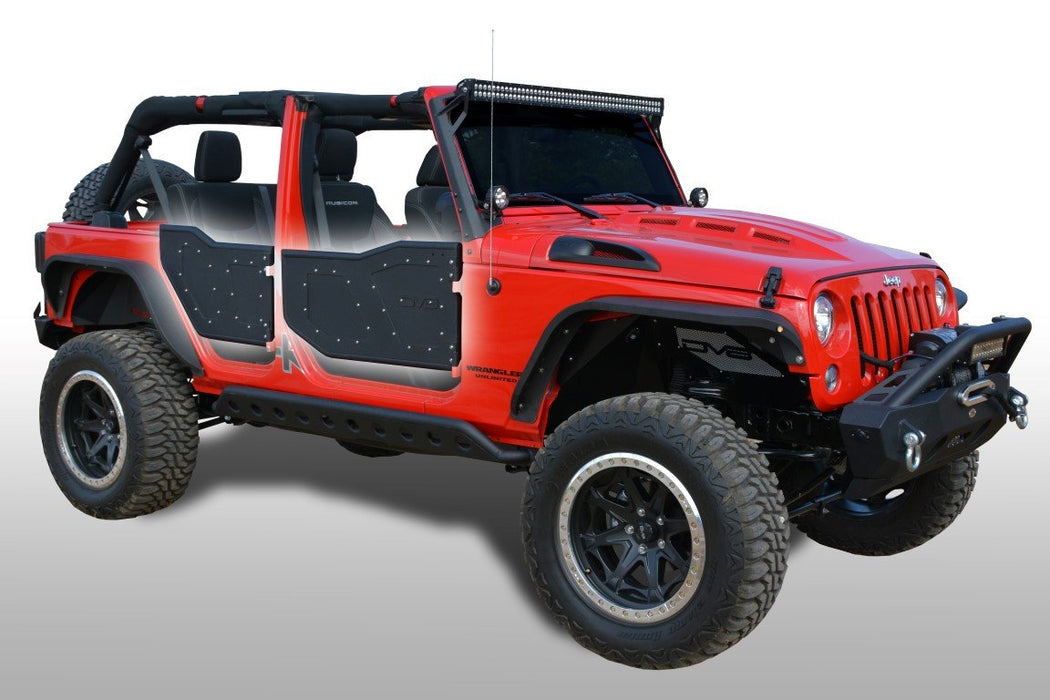DV8 Offroad RDSTTB-01 Jeep JK Rock Doors 07-18 Wrangler JK 4 Door Set of 4 Plated DV8 Offroad - Truck Part Superstore