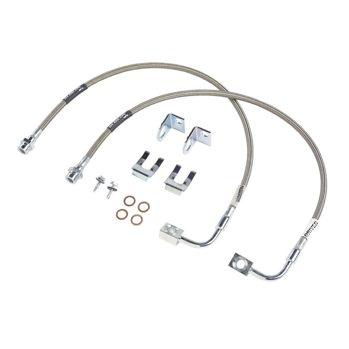 Rubicon Express RE15302 JK Front Brake Line Set 24 Inch W/Install Kit Stainless Steel 07-18 Jeep Wrangler JK/JKU Rubicon Express - Truck Part Superstore