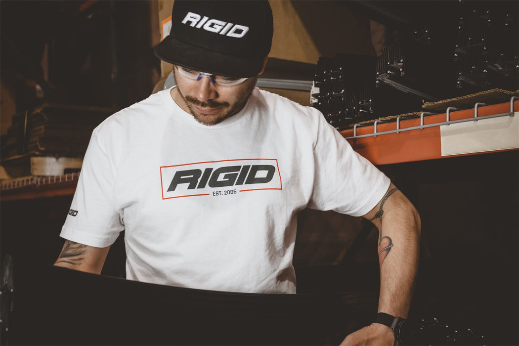 RIGID Industries 1053 RIGID T-Shirt, Established 2006, White, 2X-Large - Truck Part Superstore