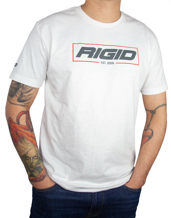 Rigid Industries 1050 RIGID T Shirt Established 2006 Medium White - Truck Part Superstore