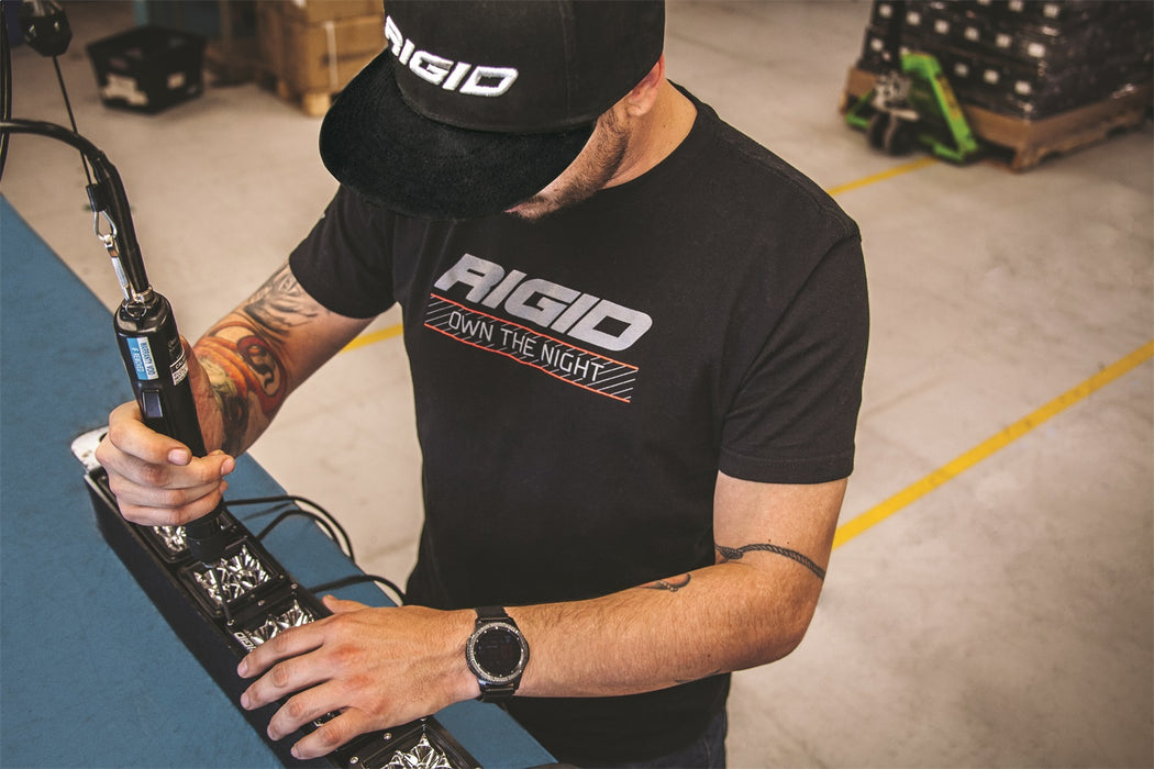 RIGID Industries 1058 RIGID T-Shirt, Own The Night, Black, Medium - Truck Part Superstore