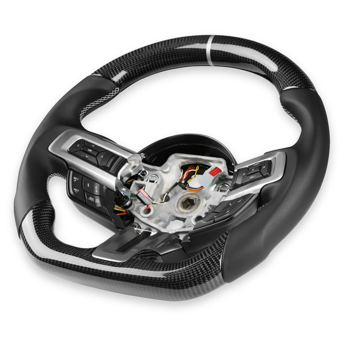 Lakewood RK950-07 Rekudo Steering Wheel; Carbon Fiber Leather Grip; Heated Version; - Truck Part Superstore